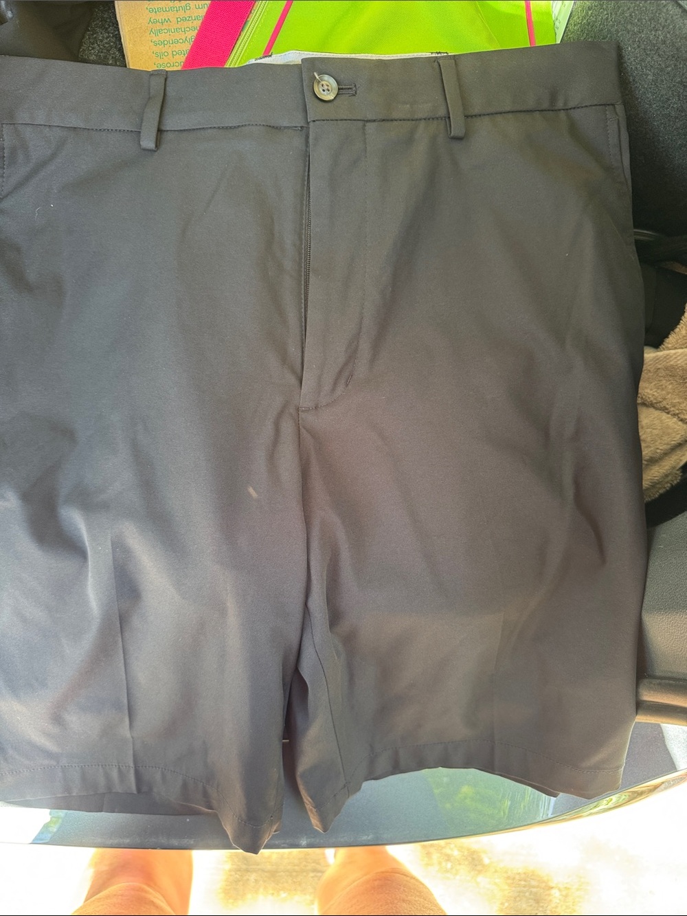 Walter Hagen Black Flat-Front Golf Shorts